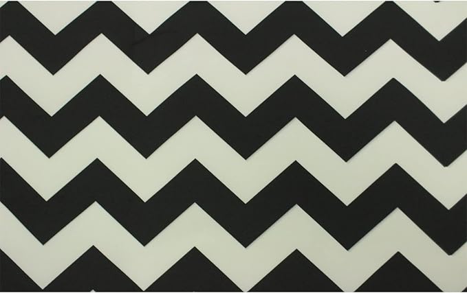 Mybecca Canvas Oxford Fabric Marine Waterproof Outdoor Awning 600 Denier Chevron Pattern Black/White (Cut Separate by Yard for Prime Orders-1 Yard) (60"x36")