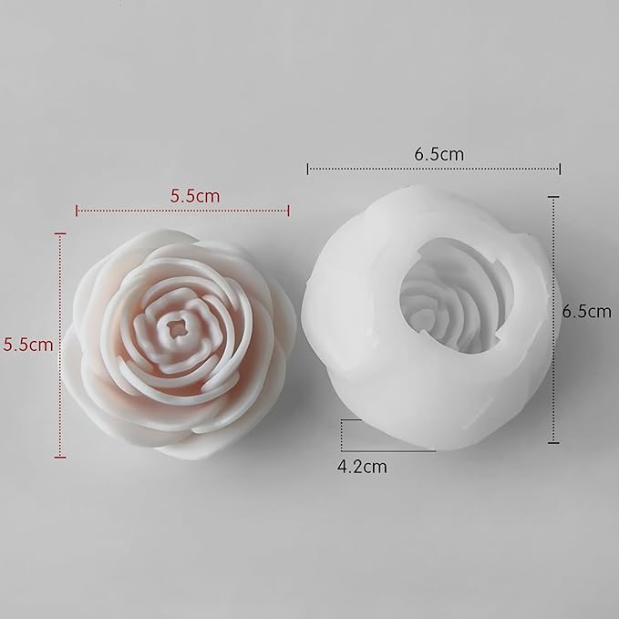 2 Pack Flower Candle Resin Mold - Resin Casting Silicone Molds for Home Decor & Candle Making Wave Spiral Mold