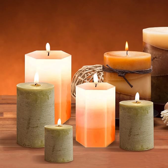 Silicone Candle Molds for Candles Making, 4PCS Cylinder and 2PCS Hexagon Resin Mold for Candle, DIY Crafts