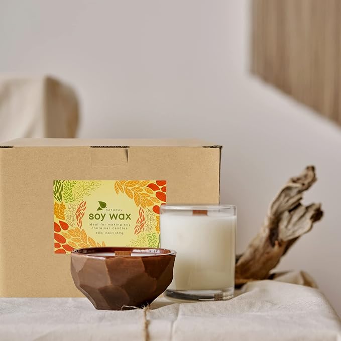Wfmolcand Natural Soy Wax for Candle Making 10 lb Bag Soy Wax Flakes,DIY Candle