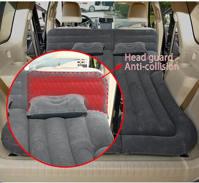 Car Air Mattress for Sonata SEL 2024, Inflatable Bed Thickened Flocking Sleeping Pad Foldable Travel Camping Backseat Cushion,Grey