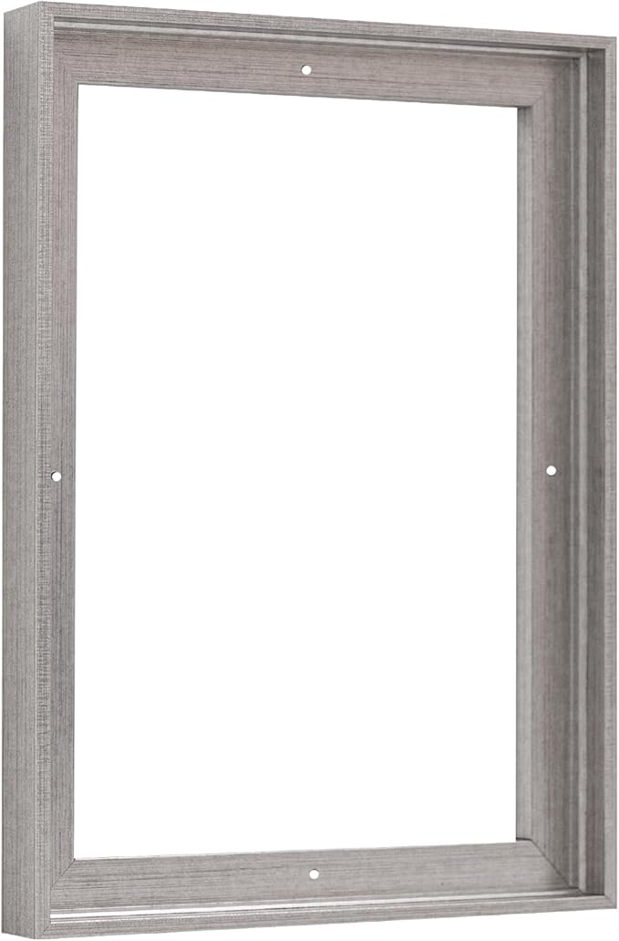 Pixy Canvas Floater Frame 8x16 for 3/4 (0.75) inch Deep Canvas Paintings/Canvas Prints/Wood Canvas Panels/Wall Art/Wall Decor/Home Decor/Artwork (Antique Silver, 8 x 16 inch, Portrait)