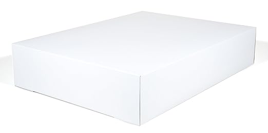 Southern Champion Tray 1075 Premium Clay Coated Kraft Paperboard White Non-Window Sheet Cake and Utility Box, 22" Length x 16-3/4" Width x 4-1/2" Height (Case of 50)