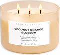 Coconut Orange Blossom Scented Candle - Large 3-Wick Aromatherapy Soy Candle, 15.8 oz - Highly Scented, Clean Burning, Long Lasting Home Fragrance Gift for Women & Men