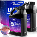 Honcaring UV Resin Bulk 2000g, Hard Type Clear Beginner-Friendly Kit, Upgraded Formula & Crystal Clear for Jewlery Making, Art Craft, 1000g*2 Resin UV Kit for Earring, Pendant, DIY