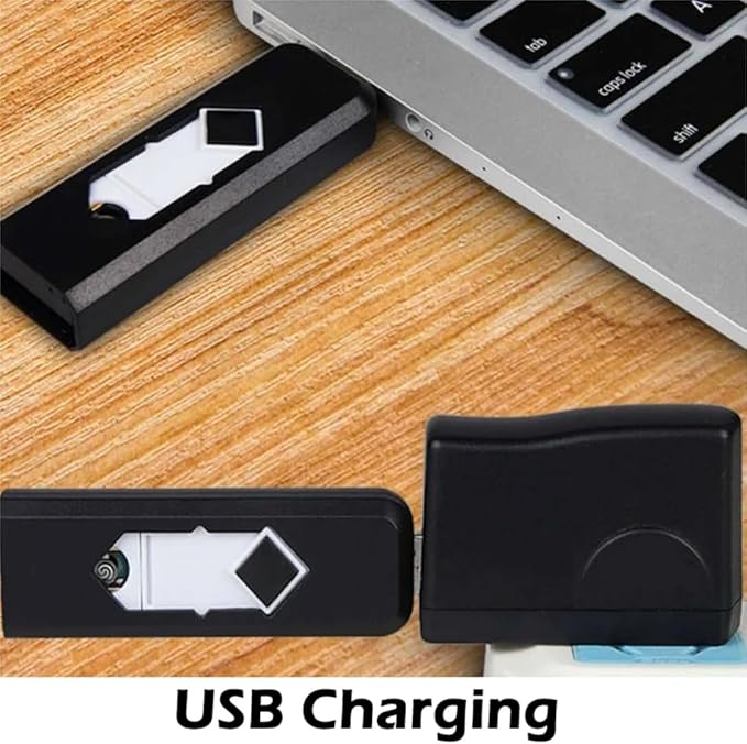 2Pcs Electronic Lighter USB Rechargeable Lighter Windproof Lighter Flameless Lighter Ignition USB Lighter (Red)