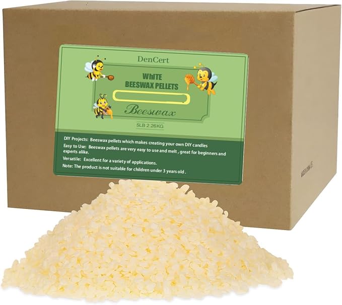 Beeswax Pellets 10LB Beeswax Triple Filtered Beeswax Pastilles for Candle Making Great for DIY Projects (10LB)