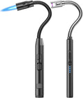 Flame bird 2 Pack Flexible Multi-Purpose Lighter, Long Butane Torch Lighter USB Rechargeable Electric Lighter for Candles BBQ Grill Fireplace Kitchen Camping (NOT PREFILLED)