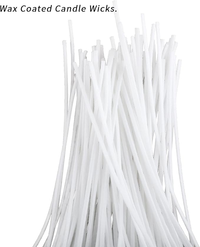 MILIVIXAY 100 Piece 6 inch Candle Wicks-Pre-Waxed-Candle Wicks for Candle Making.