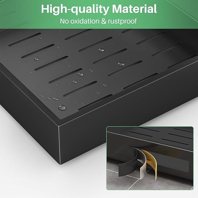 2Pack Pull out Cabinet Organizer, 21"Deep, 20"Wide Full-extension Heavy Duty Slide out Drawers Fixed with Adhesive Nano, Roll Out Shelves Sliding Cabinet for Kitchen,Bathroom,Pantry,Under Sink(Black)