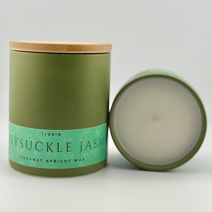 Honeysuckle Jasmine Scented Candle – Long-Burning Floral Fragrance | Premium Soy Wax Candle for Home, Bedroom & Gift | Clean Burn | Aromatherapy Decor
