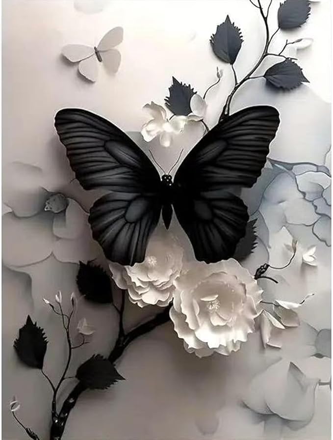 Butterfly Stamped Cross Stitch Kits - Counted Cross Stitch Kits for Beginners Adults Needlepoint Cross-Stitch Patterns Dimensions Needlecrafts Embroidery Kits Arts and Crafts 12x16 inch