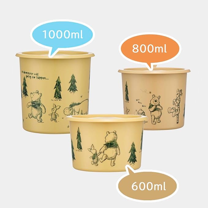 Skater SOT6-A One-Touch Seal Container, Small, 20.3 fl oz (600 ml), Airtight Container, Storage Container, Disney Winnie the Pooh