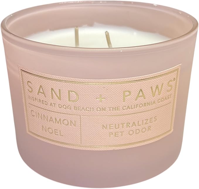 Sand + Paw Scented Candle - Cinnamon Noel – Additional Scents and Sizes – 100% Cotton Lead-Free Wick - Luxury Air Freshening Jar Candles - Perfect Home Decor – 12oz