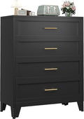 Ckzbx Metal Dresser Tall Black Dresser for Bedroom Chest,43.11" H Drawer Chest, Closet Dressers & Chests of Drawers for Living Room, Hallway (4 Drawers)