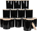 10 OZ Thick Candle Jars for Making Candles 15 Pcs, Empty Jars with Wood Lids for Candle Making, Sample Container, Inner Black