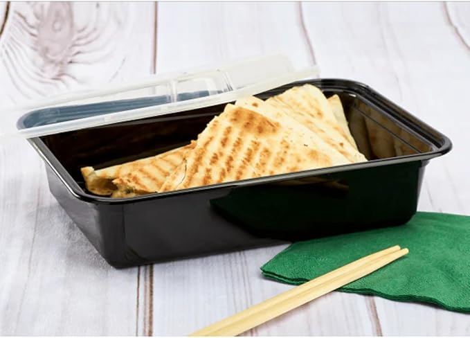 Karat Meal Prep Containers [38 oz - 150 ct] Reusable & Disposable Take Out Bowls with Lids - Microwave & Dishwasher Safe Bento Boxes