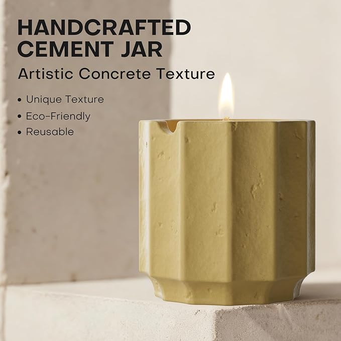 Scented Candles Set for Home, Natural Soy Wax Candle Gift, Non-Toxic Cement Jar Candles, Luxury Aromatherapy for Stress Relief, Highly Scented, Gifts for Women and Men (Tam Dao)