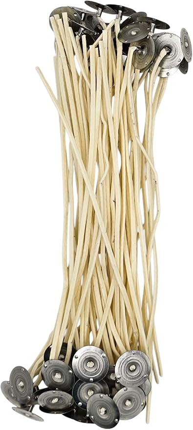 50 Pack – Jess Mae LX Candle Wicks, 8 Inch, Professional Grade – Primed Custom Assemblies with Beeswax Primer and Sustainer Tabs – DIY Candle Making Supplies (LX - 28)
