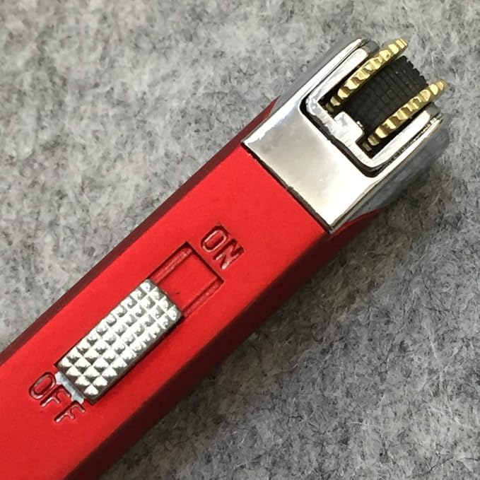 5 Pack Portable Torch Lighter Windproof Butane Refillable Lighter with Fuel Visible Tank Lockable Flame No Gas(Red)