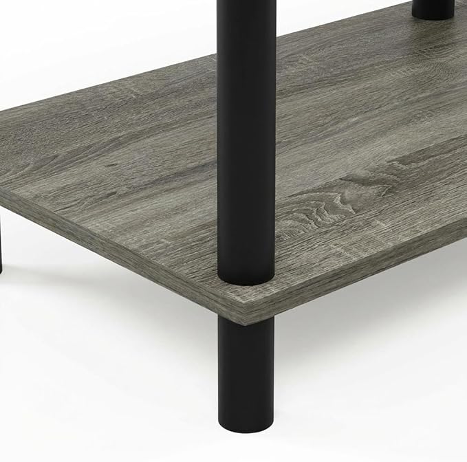 Grey Wood TV Stand for up to 80 Inch Flat Screen, Spacious Storage, Open Shelves, Durable Construction, Modern Design, Living Room