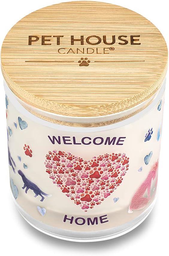 One Fur All Welcome Home Candle - Pet Odor Eliminator - Non-Toxic Scented Candle, Gotcha Day Gift