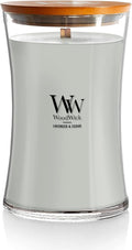 WoodWick Lavender & Cedar Holiday Candle Gifts for Women and Men, 21.5 oz Large Hourglass Candle with Crackling Wick
