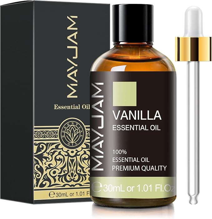 Vanilla Essential Oil 30ml/1.01fl.oz, MAYJAM Premium Vanilla Oils for Aromatherapy, Diffuser, Soap Making, Candle Making, Long Lasting Scents (Pack of 2)