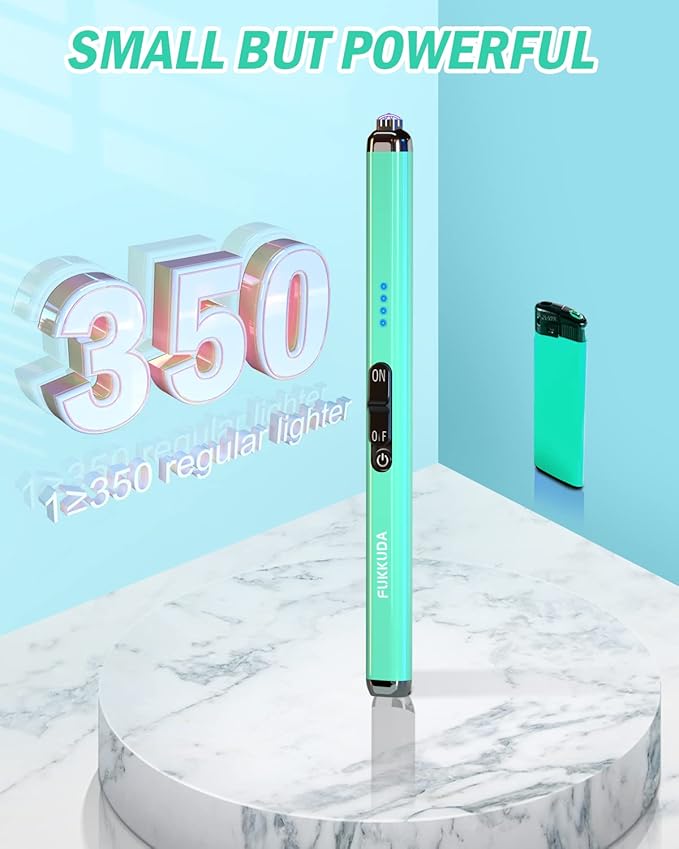 【Upgraded】 Dual Arc Electric Candle Lighter Rechargeable USB Lighter Plasma Arc Lighters for Candle (Teal Blue)