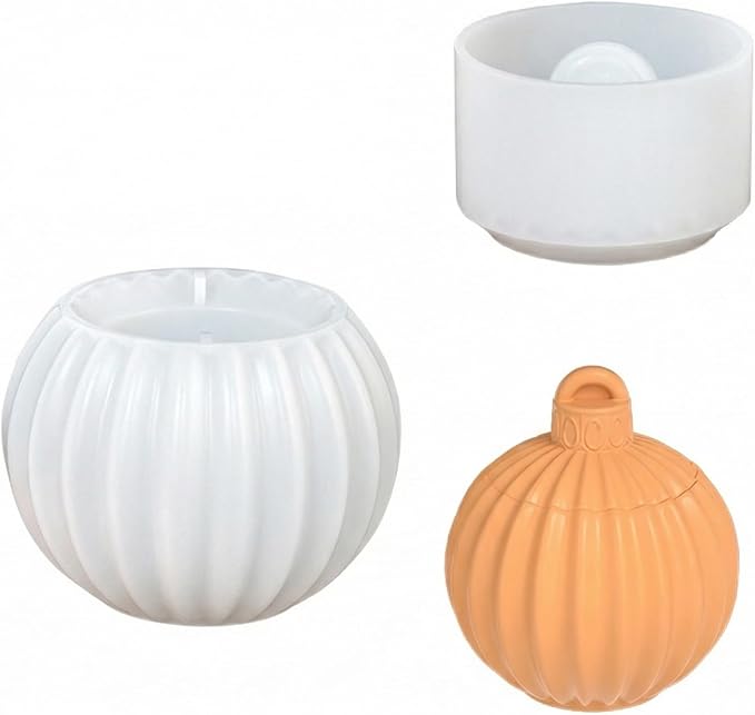 Striped Bell Jar Silicone Mold, Geometric Storage Box Candle Holder Mold for DIY Aromatherapy Plaster, Candles, Resin Crafts - Modern Home Decor & Gift