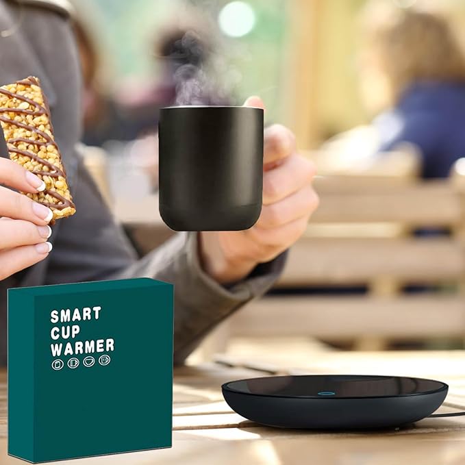 Mug Warmer, Candle Warmer Plate, 2-Temp Settings Coffee Mug Warmer, Portable Coffee Cup Warmer, Coffee Warmer for Desk Suits for Various Mugs, Automatic Shut Off, Gift for Mom
