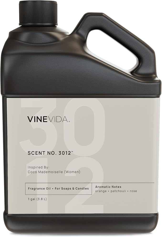 VINEVIDA Scent NO. 3012 Fragrance Oil - 1 Gallon (8lbs) - Inspired by: Mademoiselle (Women); Candle Fragrance Oil for Soy Candles - Soap Making Scents