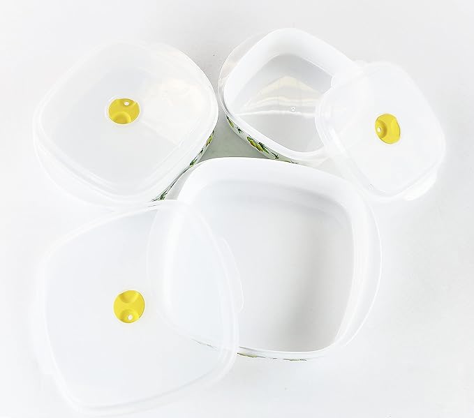 Reston Lloyd Nesting Microwave Containers, Set of 3, Adjustable Steam Vents, Airtight, Meal Prep, BPA-Free Plastic- Freezer & Dishwasher Safe, Cookware & Food Storage, Anyday Cookware, Fresh Lemons