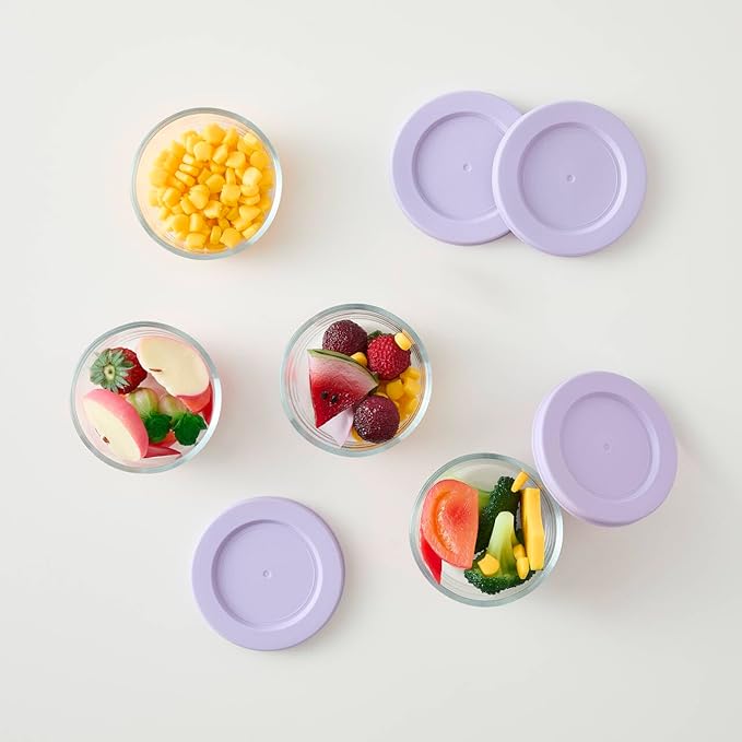 DURA LIVING 8-Piece Glass Food Storage Containers Set (4 Containers + 4 BPA-Free Lids) | 1-Cup, Leakproof | Microwave, Freezer, Oven & Dishwasher Safe | Ideal for Meal Prep & Pantry Organization