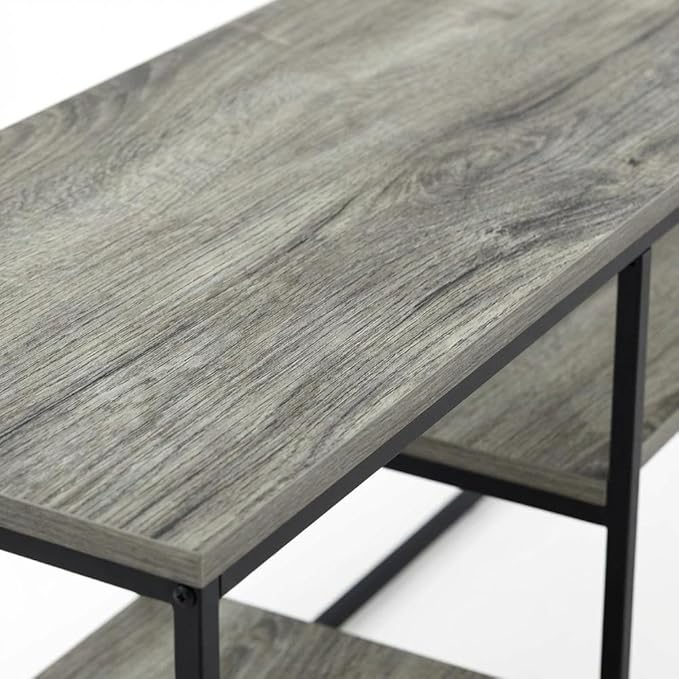 Furnifact Grey French Oak TV Stand for 65 Inch TVs, Modern Wooden Media Console, Durable Construction, Versatile Storage, Contemporary Living Room Style