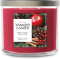 Yankee Candle Red Apple Wreath, Scented Candle, 14.5oz 3-Wick Candle Jar with up to 40 Hours Burn Time