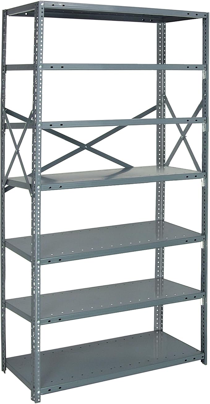 Quantum Storage Systems 75-1236-7 IRONMAN Solid Heavy Duty 7 Shelves 75" H x 36" W x 12" D