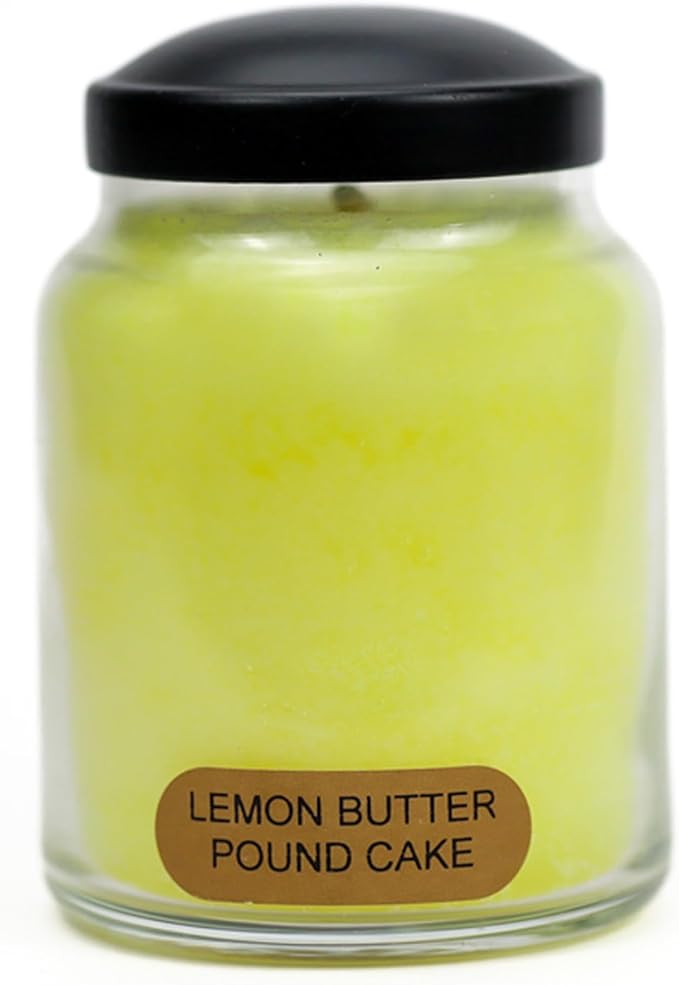 A Cheerful Giver - Lemon Butter Pound Cake Baby Scented Glass Jar Candle (6oz) with Lid & True to Life Fragrance Made in USA