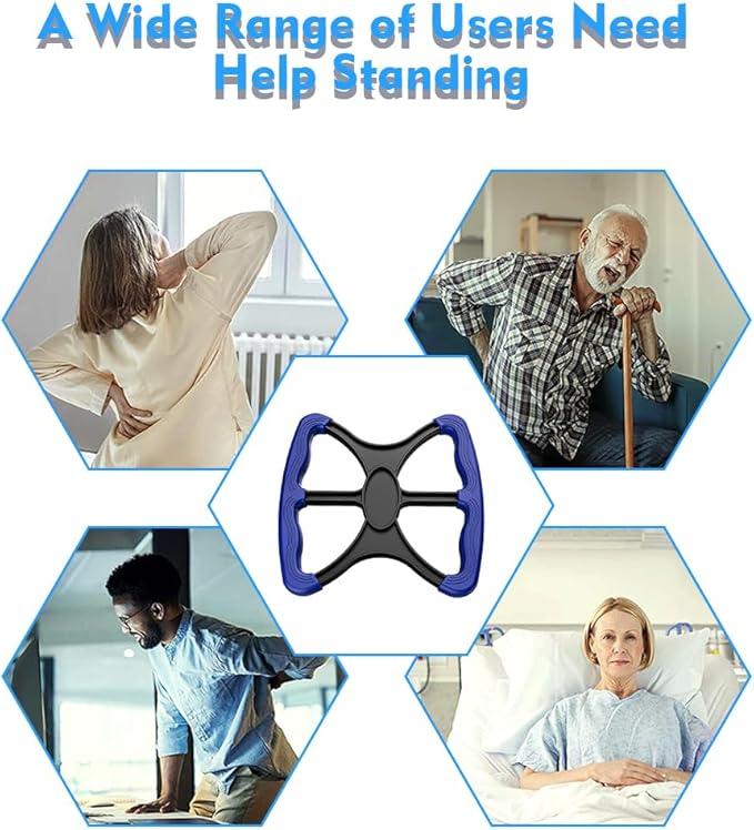 Liberty Lift Standing Aid for Elderly, Lift Assists Standing Aid-Handicap Bar with No-Slip Grip Handles, Portable Lift Aid for Handicapped, Seniors, Obese and Disabled(Blue)