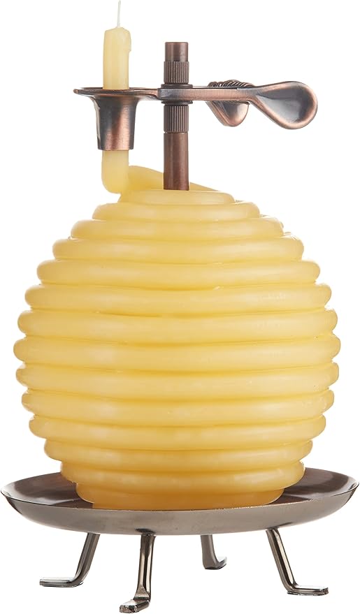 Candle by the Hour 60-Hour Round Candle, Eco-friendly Natural Beeswax with Cotton Wick,Yellow