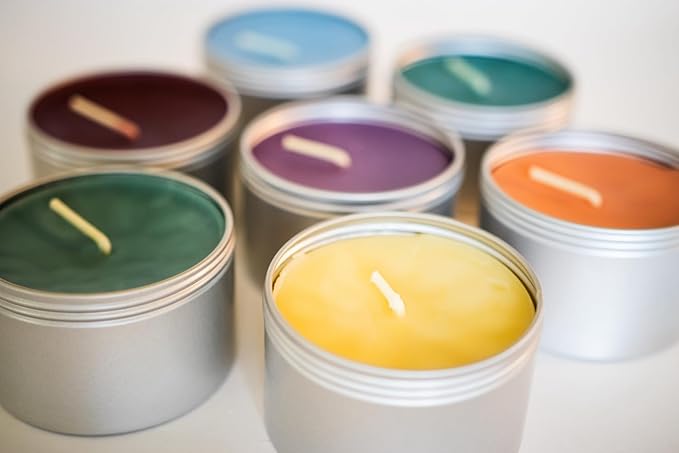 BeeTheLight Beeswax Jar Candle with Lid - Christmas Tree Themed Aromatherapy Candle - 25 Hours Burn Time - All Natural 100% Pure Beeswax Candle - Handmade Decorative Jar Candle