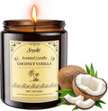 Coconut Vanilla Scented Candles, 7oz Soy Wax Candle, Long Lasting Aromatherapy Jar Candle for Home, Scented Long Burning Candle Gift for Women and Men