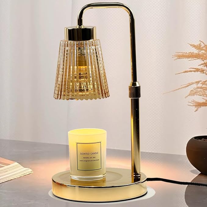 Candle Warmer Lamp with Timer Dimmable, Height Adjustable Scented Wax Melts Warmer, Electric Flameless Candle Warmer for Candle Jar, Mothers Day Birthday Gifts for Women, Office Home Decor (2 Bulbs)