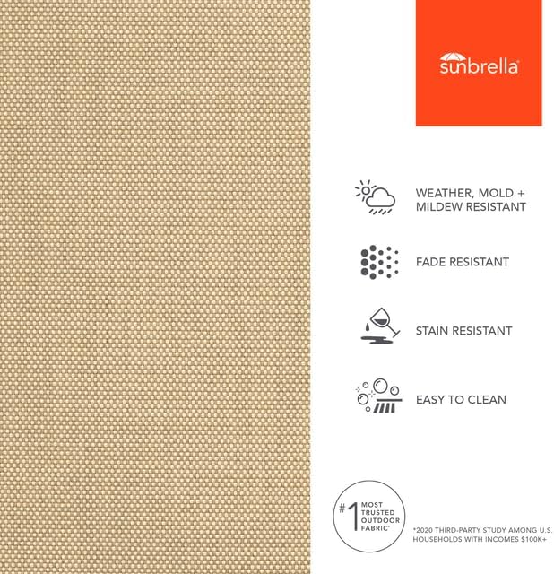 Sunbrella Outdoor Fabric by The Yard | Sailcloth Sahara (Textured) | Official Sunbrella Seller | Indoor or Outdoor Upholstery Fabric for Chairs, Cushions, Drapery, Pillows, Furniture