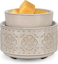 mocosa Ceramic Wax Warmer Wax Melt Warmer for Scented Wax 3-1 Electric Candle Warmer Home Fragrance Wax Burner for Mom Women(Beige-Granular)