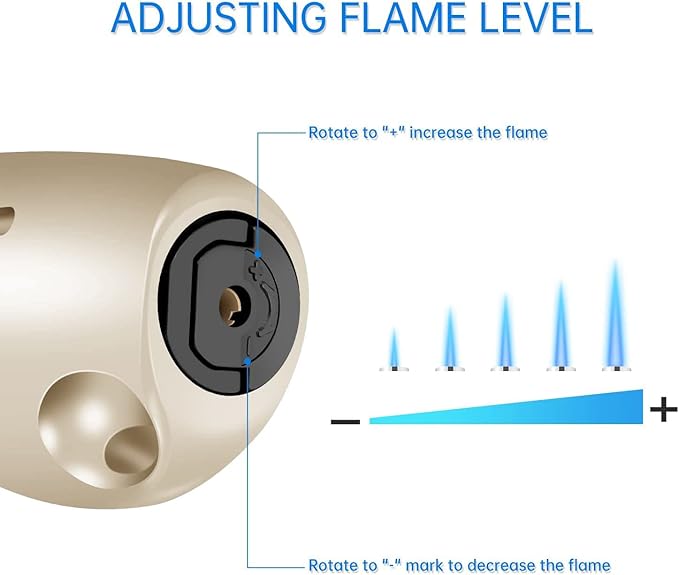 Butane Lighter Long Lighter with Visual Window for BBQ Candle,Glod(No Butane Inside)