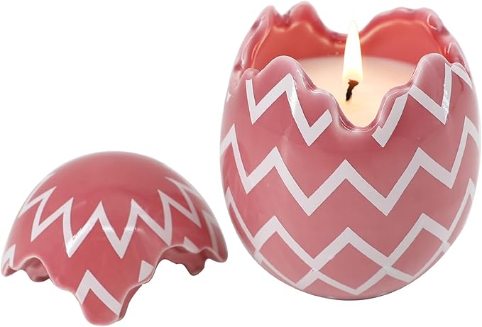 Easter Decorations for The Home - Easter Eggs Scented Candle, Easter Gifts for Women, Jasmine Lily Candles(8.5oz)