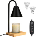 Candle Warmer Lamp, Dimmable Candle Warmer Lamp with Timer for Jar Candles 2H/4H/8H Nightstand Lamp for Bedroom (2 Wax Warmer Bulbs)