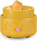 nawaza Ceramic Wax Melt Warmer, Fragrance Wax Warmer 4-in-1 Electric Candle Wax Melter and Wax Cubes for Home Office Bedroom Aromatherapy Essential Oil Burner is Birthday Gifts for Women（Yellow）