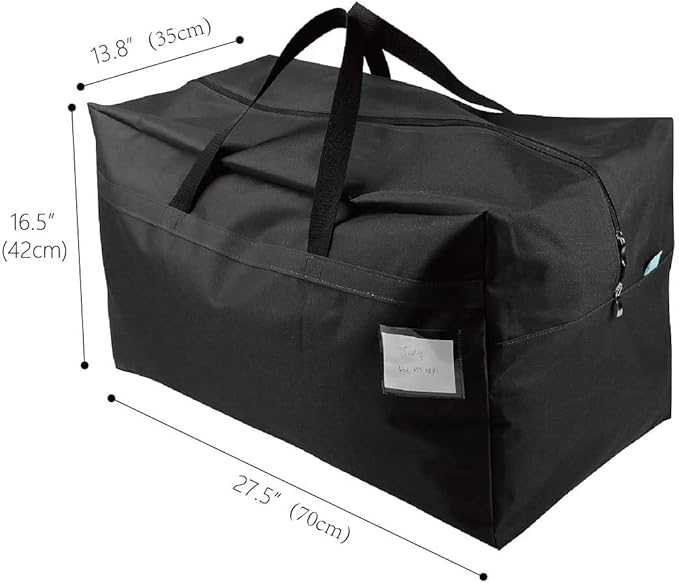 iwill CREATE PRO Pack of 3, 100L Large Size Ornament Festival Decoration Items Storage Bags, Such as Lights, Balls, Gift Wrapping, Travel Duffel Bags, Black